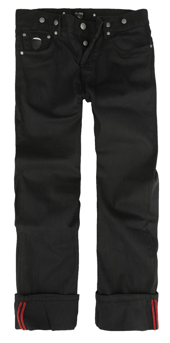 Chet Rock - Rockabilly Jeans - Loose Larry - W30L32 bis W38L34 - für Männer - Größe W34L34 - schwarz
