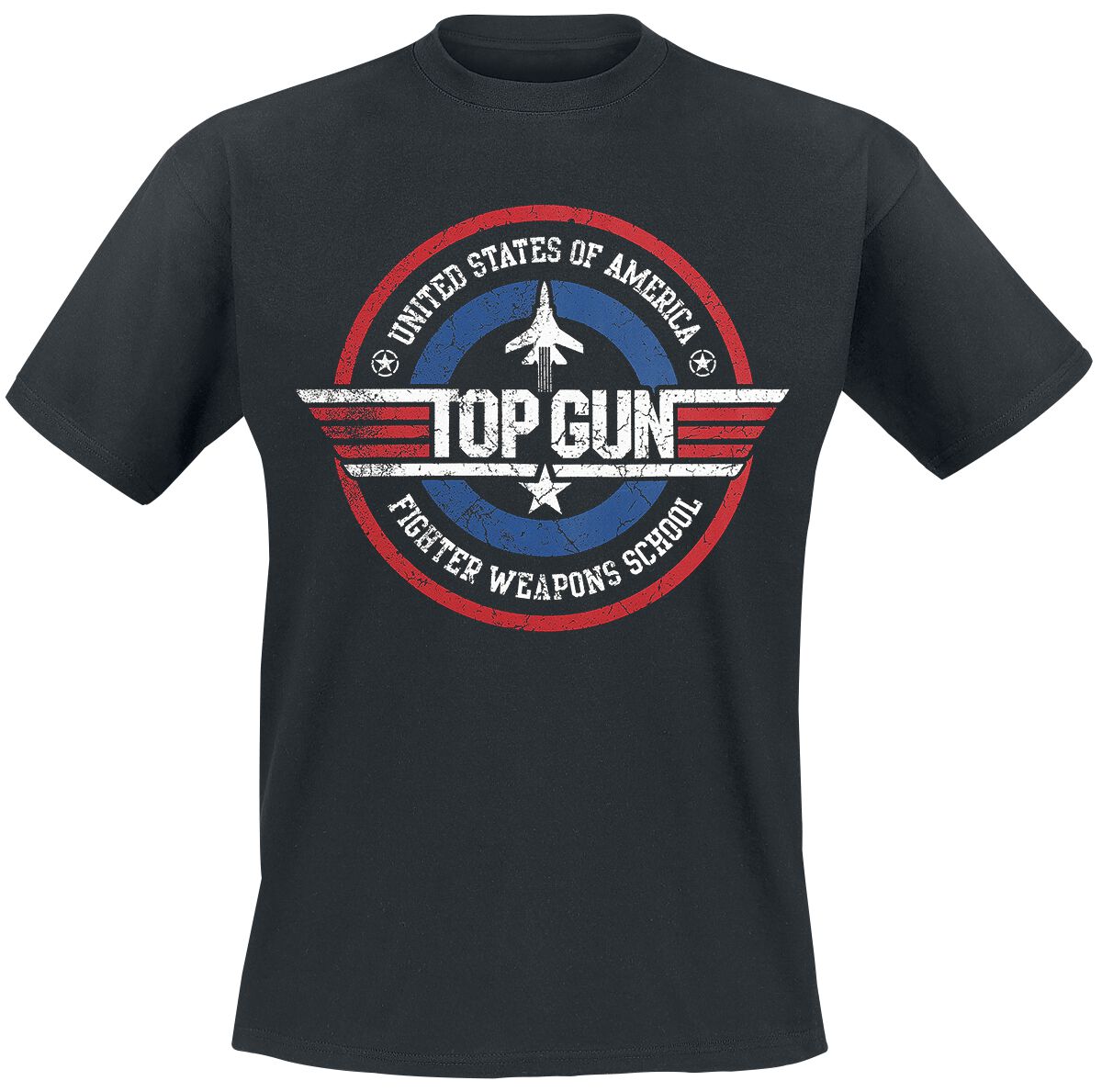 Top Gun T-Shirt - Fighter Weapons School - S bis 3XL - für Männer - Größe XL - schwarz  - Lizenzierter Fanartikel