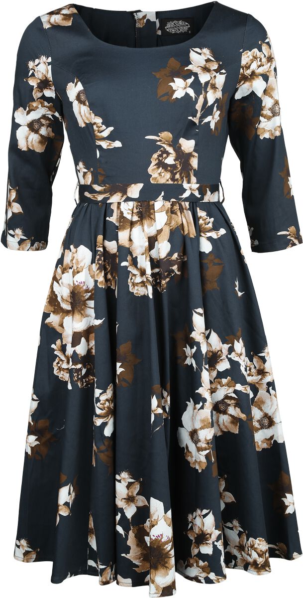 H&R London - Rockabilly Kleid knielang - XS bis L - für Damen - Größe M - multicolor