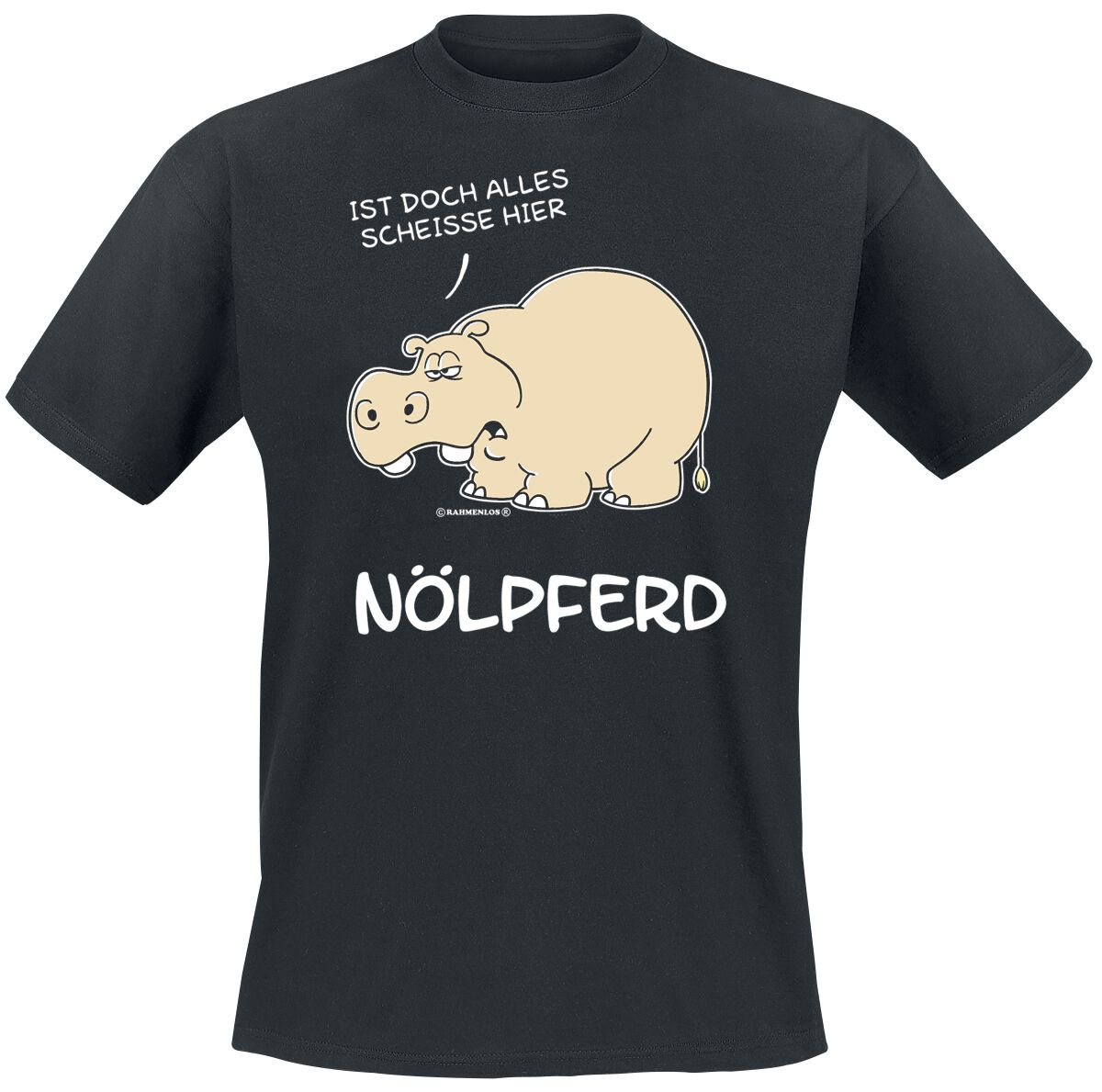T-Shirt - Nölpferd - M bis 4XL - für Männer - Größe L - schwarz - Männer - male