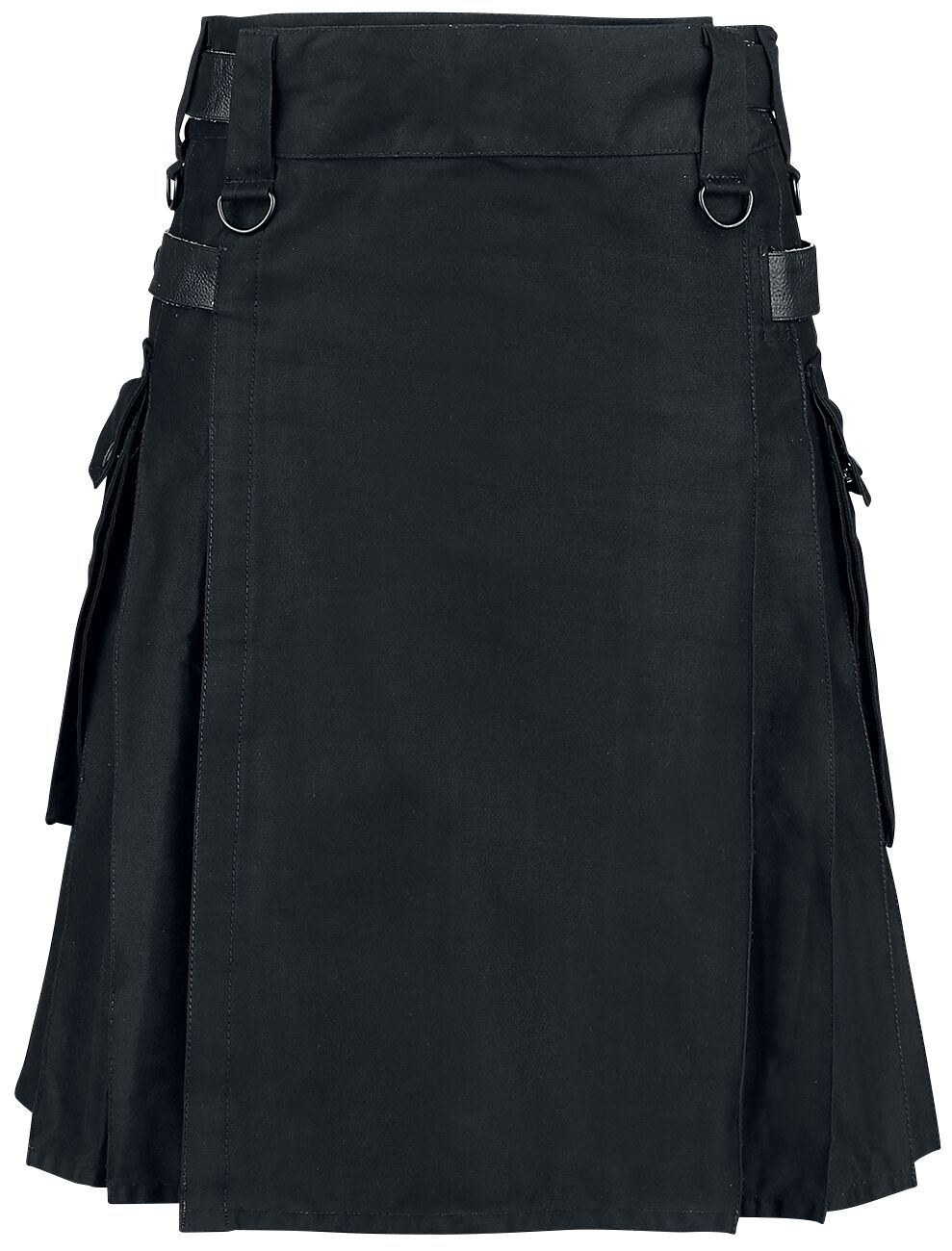 Altana Industries Black Kilt Medium-length skirt black