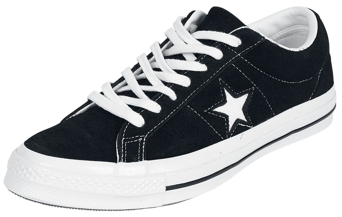 Converse One Star Premium Suede Sneakers black white