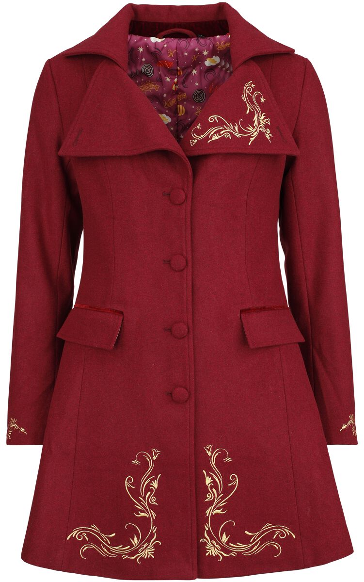 Image of Cappotto invernale di Willy Wonka And The Chocolate Factory - Wonka - S a XXL - Donna - borgogna