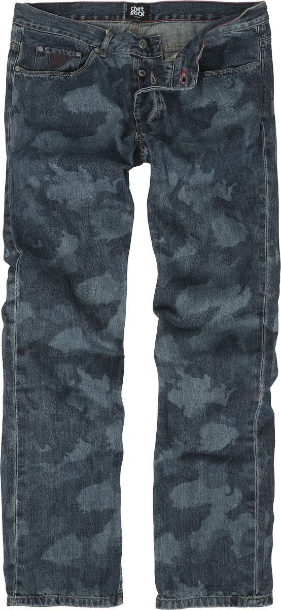 Jean  de Chet Rock - Ringo Blue Camo - W30L32 à W38L34 - pour Homme - bleu
