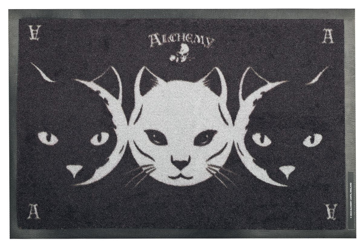 Alchemy England - Gothic Fußmatte - Cat Moon - grau/schwarz