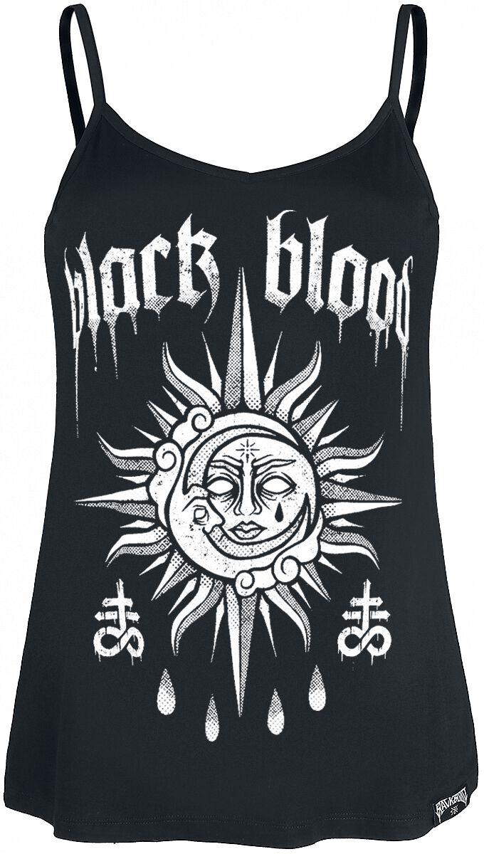 Black Blood by Gothicana Top with Sun and Moon Top black
