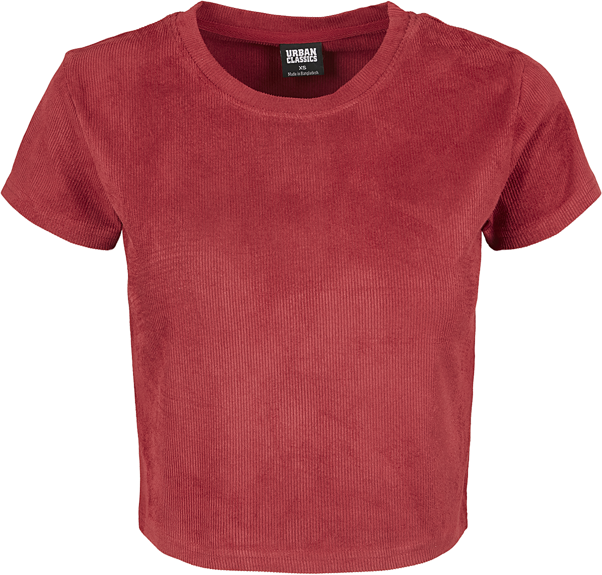 Urban Classics - Ladies Cropped Peached Rib Tee - Girls shirt - burgundy image