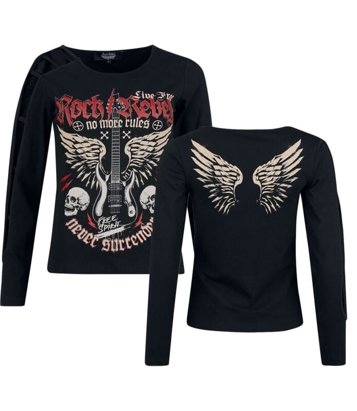 Rock Rebel by EMP Skulls & Details Langarmshirt schwarz in L