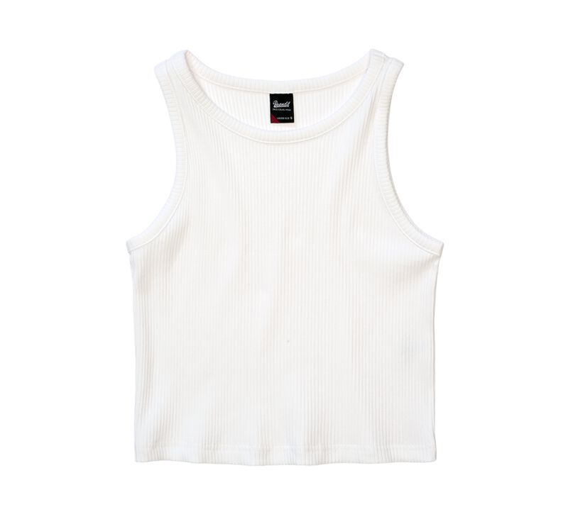 Top Di Brandit - Women Tanktop Ela, Rip Cropped - S A Xxl - Donna - Bianco