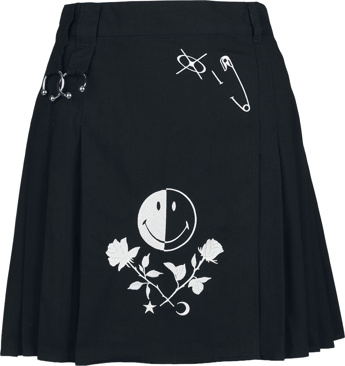 5057633356573 - Hell Bunny Jayden Skirt Kurzer Rock schwarz in 4XL