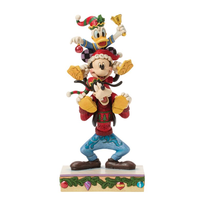 Micky Maus - Disney Sammelfiguren - A Holiday Pile Up (Mickey, Donald and Goofy Stacked) - multicolor  - Lizenzierter Fanartikel
