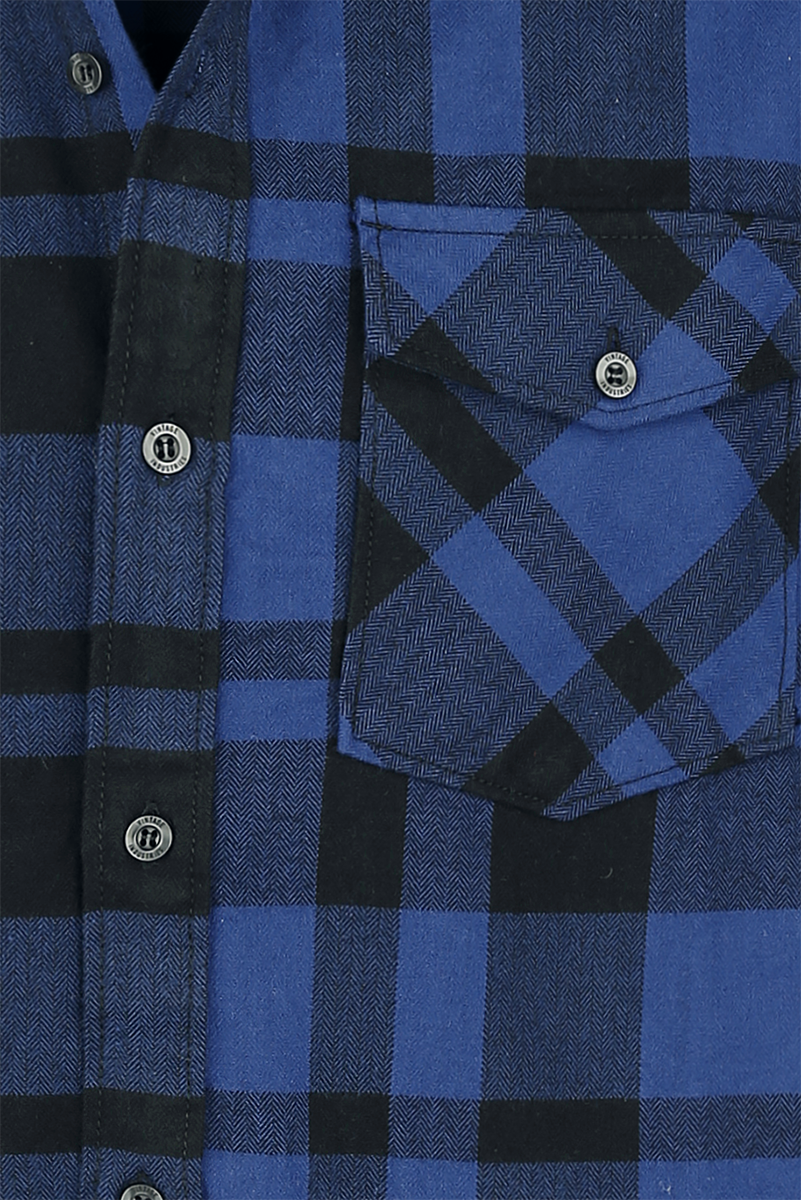 Vintage Industries Austin Shirt Flanellhemd blau schwarz