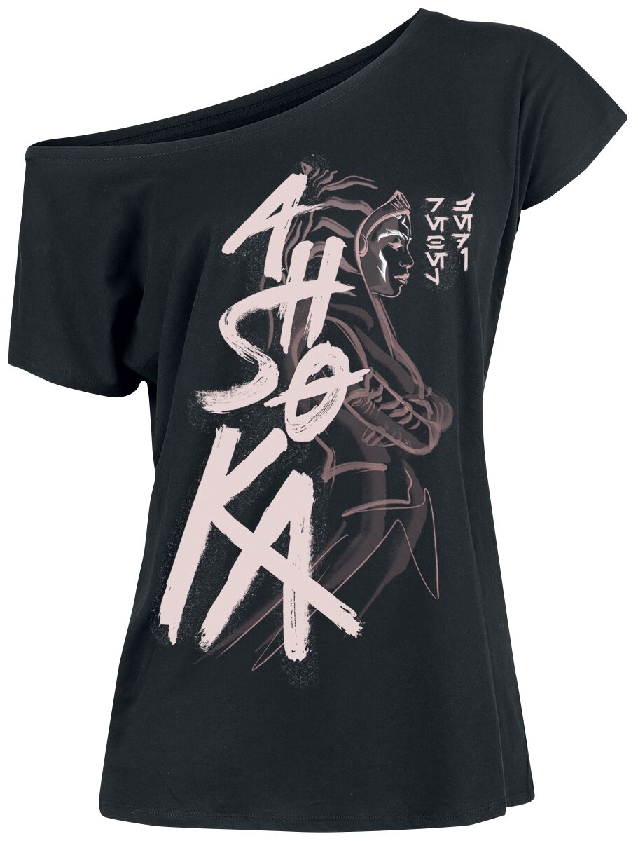 Star Wars T-Shirt - Ahsoka - Strong - L bis XXL - für Damen - Größe XL - schwarz  - Lizenzierter Fanartikel