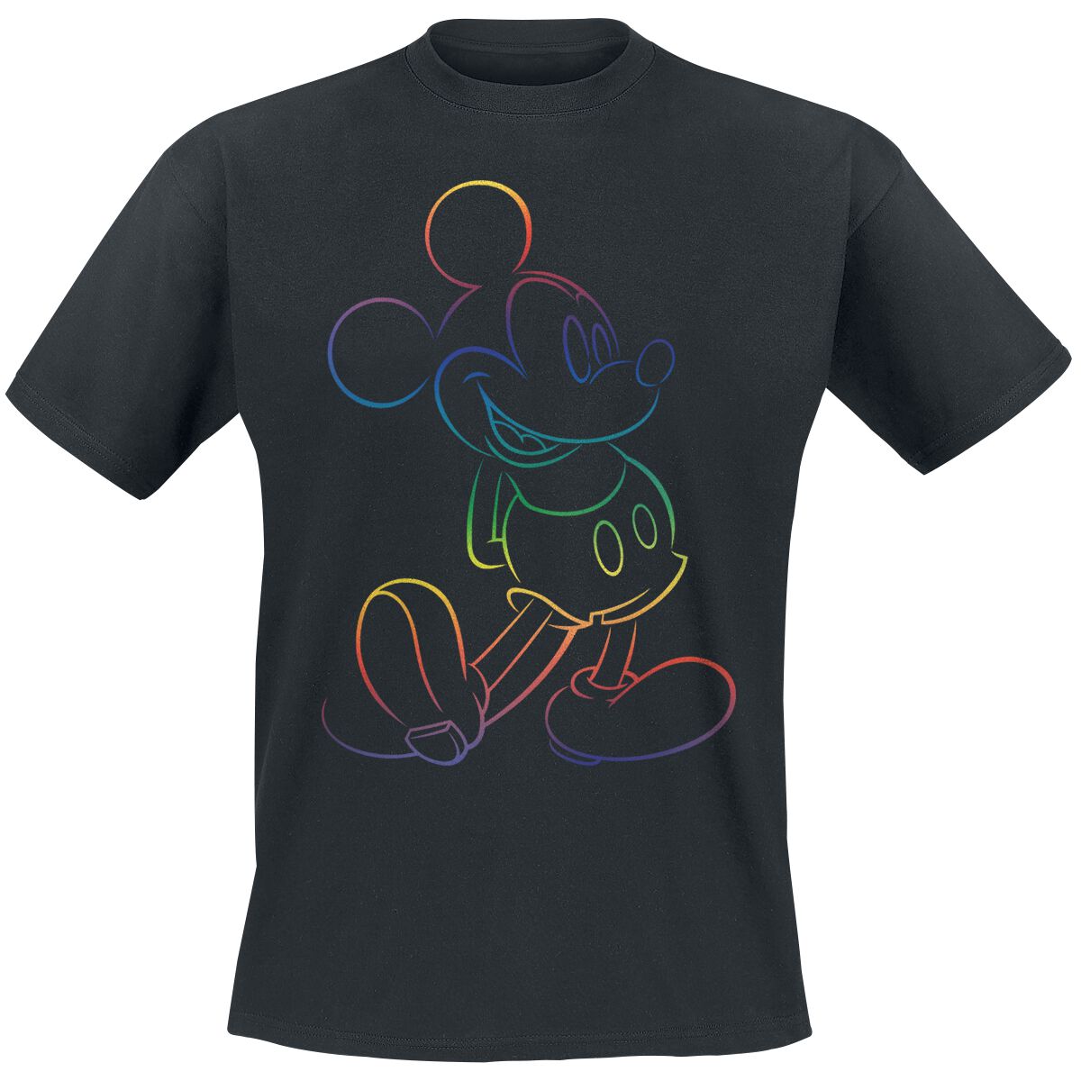 Mickey Mouse - Disney T-Shirt - Rainbow Mickey - XXL - für Männer - Größe XXL - schwarz  - Lizenzierter Fanartikel