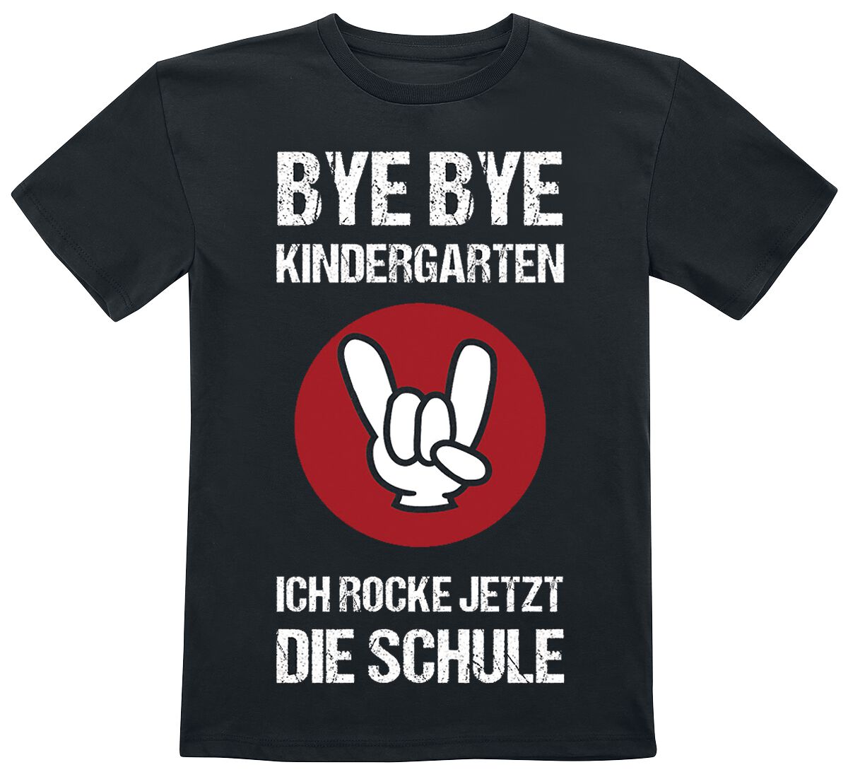 Sprüche Kids - Bye Bye Kindergarten T-Shirt schwarz in 140