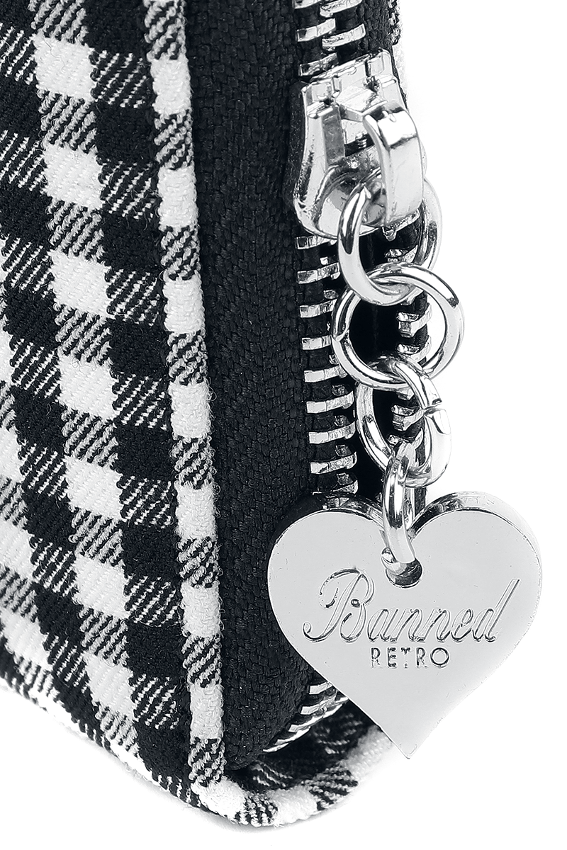 Banned Retro Rockabilly Cherry Geldbörse schwarz rot weiß