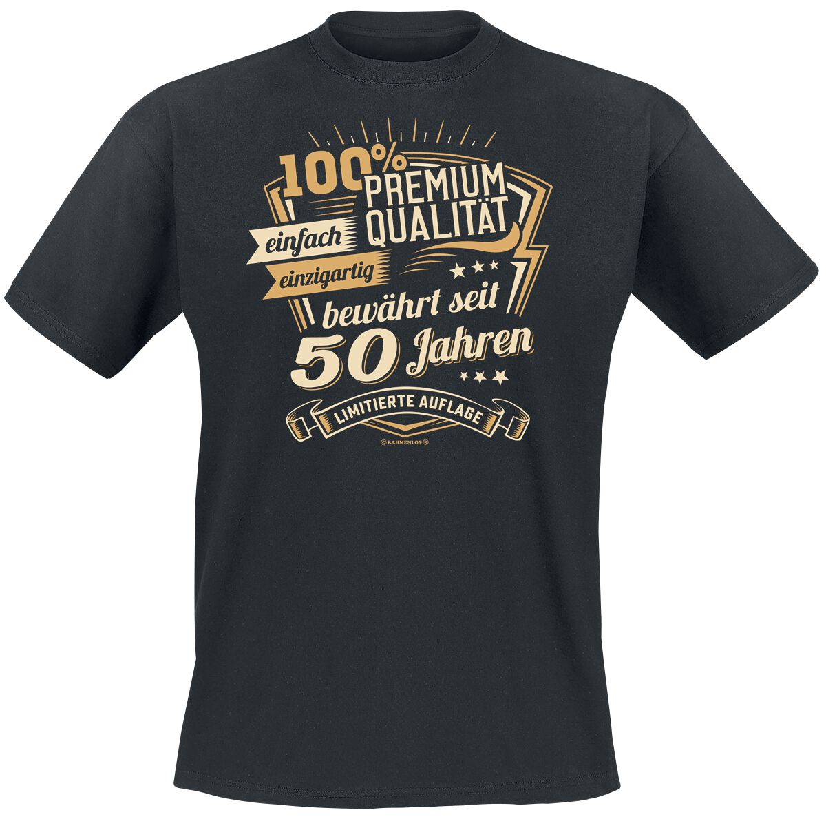 Sprüche T-Shirt – Premium seit 50 Jahren – L bis 3XL – für Männer – Größe 3XL – schwarz Sprüche T-Shirt – Premium seit 50 Jahren – L bis 3XL – für Männer – Größe 3XL – schwarz