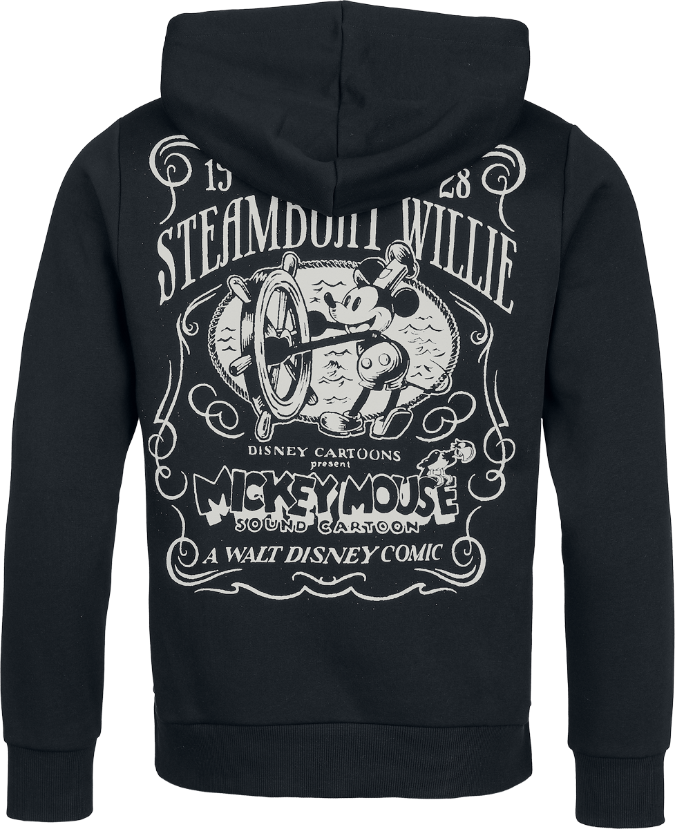 4068143356480 - Steamboat Willie Kapuzenpullover schwarz in L 4068143356480 - Steamboat Willie Kapuzenpullover schwarz in L