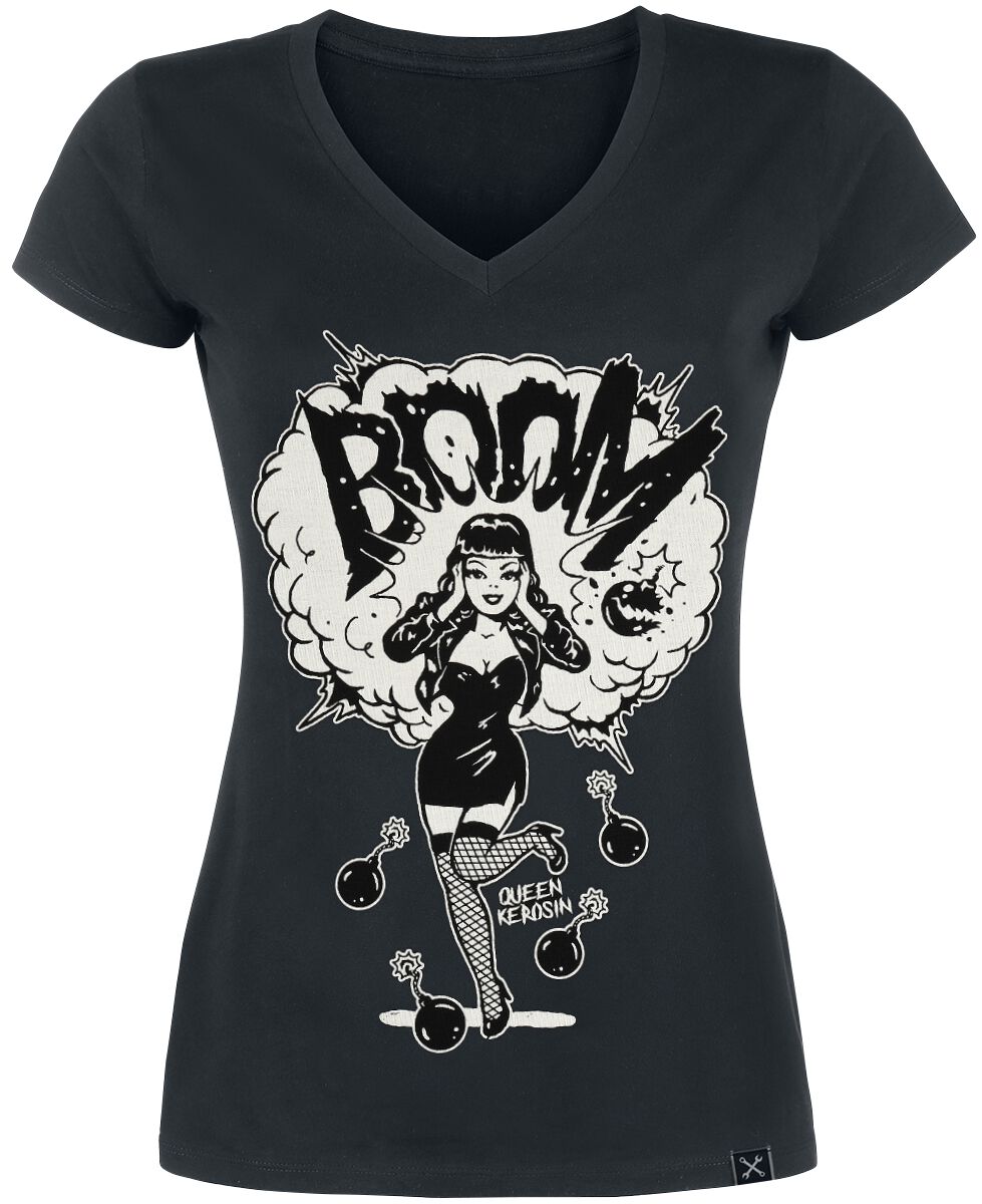 Boom T-Shirt schwarz von Queen Kerosin