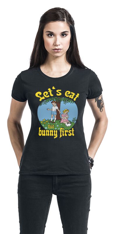 Wohnen & Freizeit Funartikel Lets Eat That Bunny First | Sprüche T-Shirt