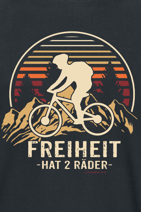Sprüche Freiheit hat 2 Räder T-Shirt schwarz
