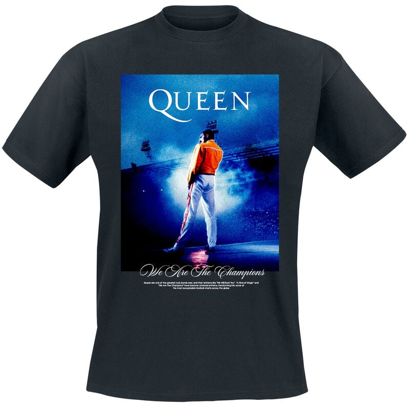 Queen T-Shirt - Queen We Are The Champion Freddie In Colour - S bis 5XL - für Männer - Größe S - schwarz  - Lizenziertes Merchandise!