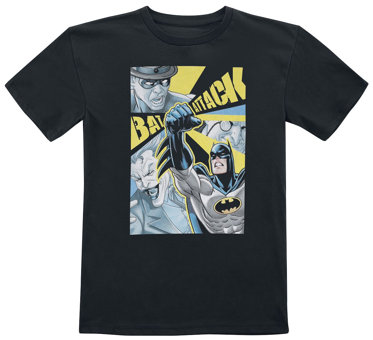 Batman - DC Comics T-Shirt - Kids - Bat Attack - 140 bis 164 - Größe 140 - schwarz  - Lizenzierter Fanartikel