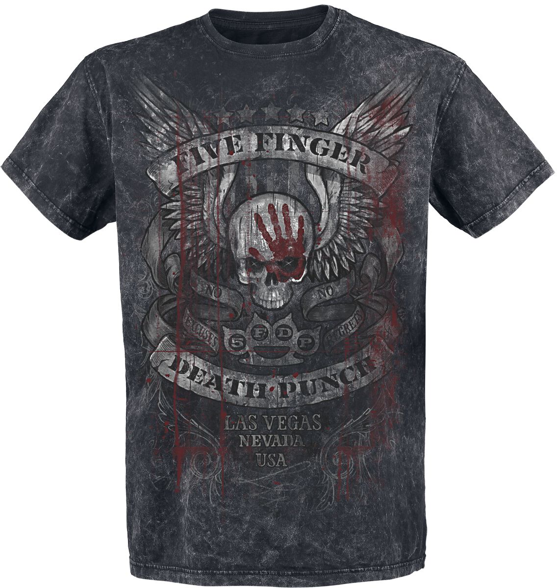 Five Finger Death Punch No Regrets T-Shirt schwarz grau in L
