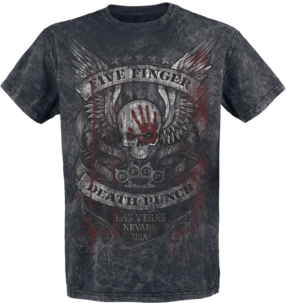 Five Finger Death Punch - No Regrets - T-Shirt - schwarz| grau - EMP Exklusiv!