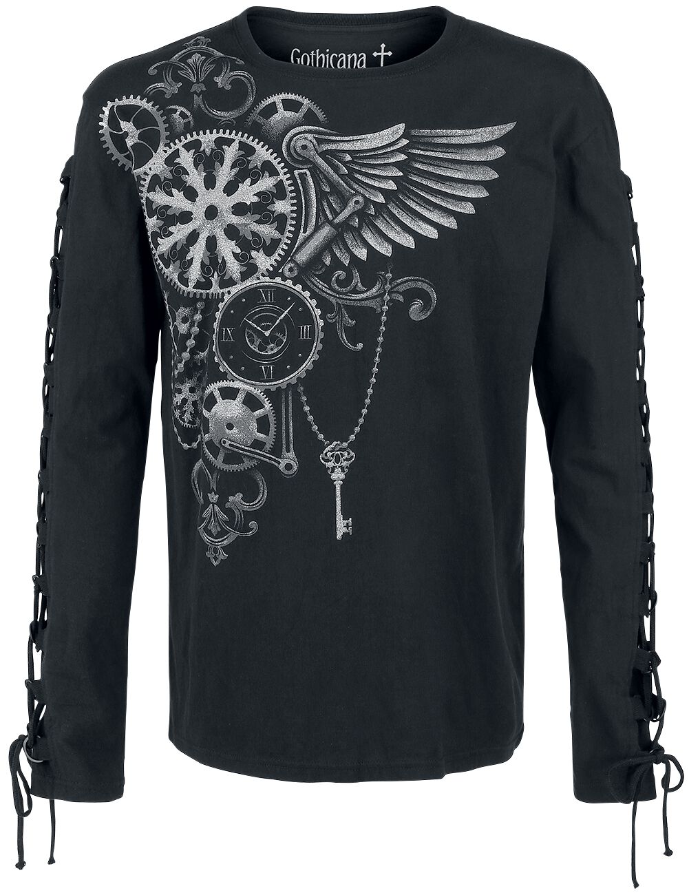Gothicana by EMP Cut The Cord Long-sleeve Shirt black
