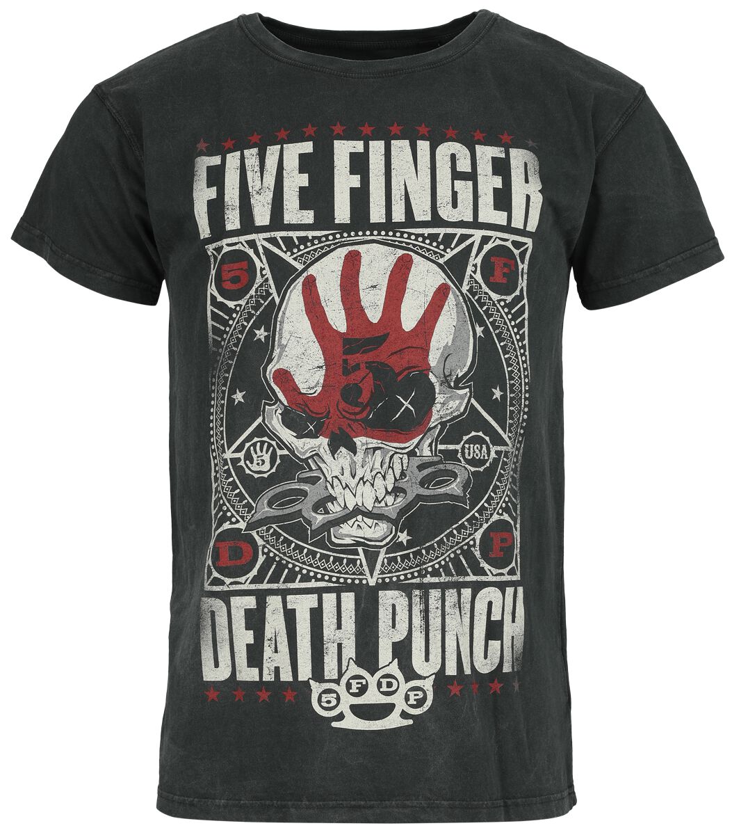 Levně Five Finger Death Punch Punchagram Tričko antracitová