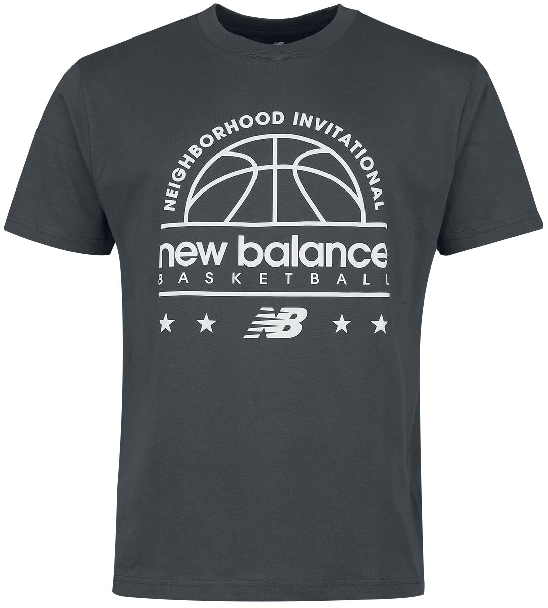 New Balance T-Shirt - NB Hoops Invitational T-Shirt - S bis L - für Männer - Größe L - grau