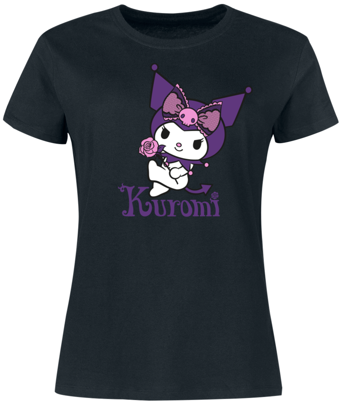 Koszulka Hello Kitty - T-shirt Hello Kitty and Friends - Kuromi - Kobiety - czarny