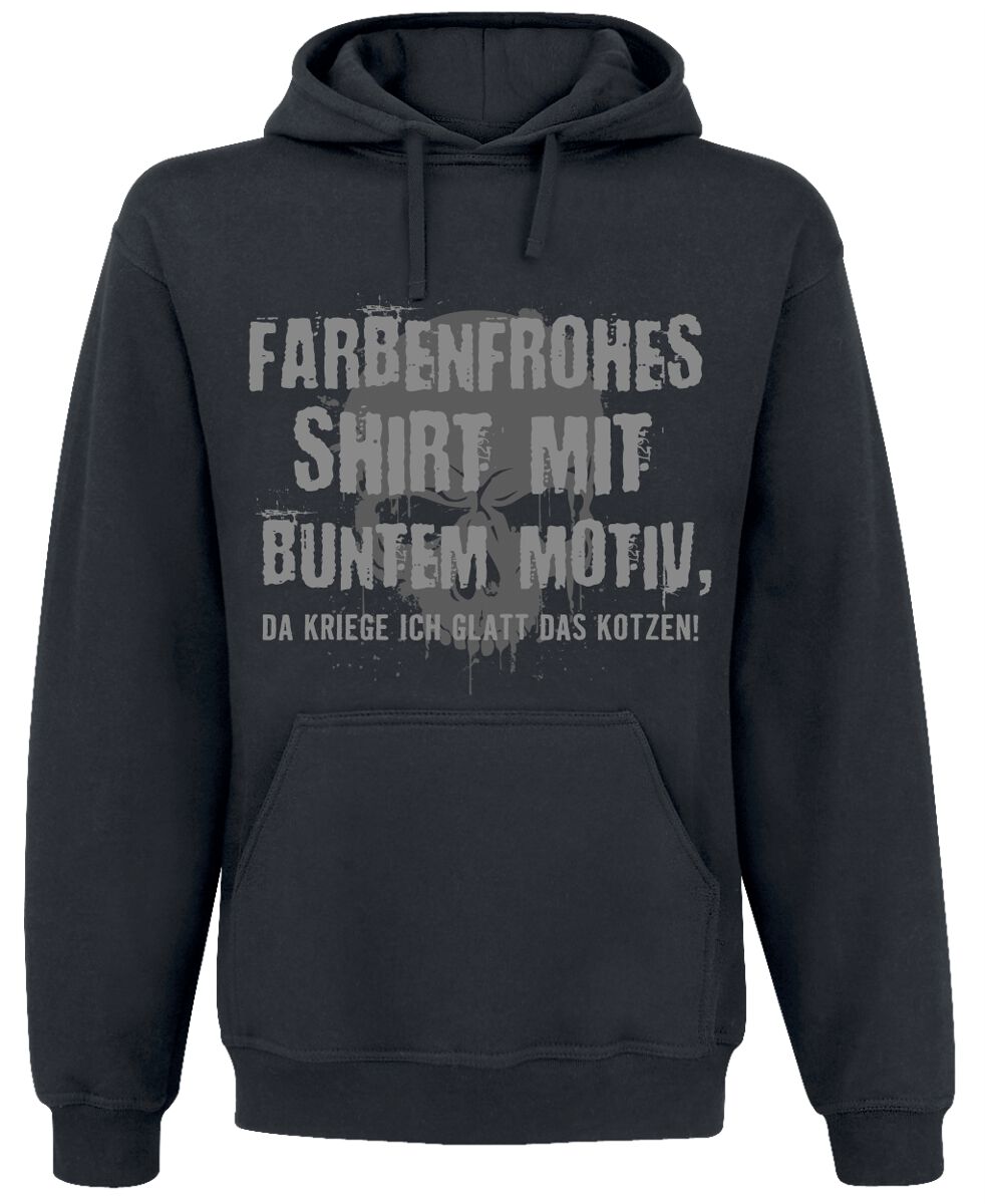 Sprüche Kapuzenpullover - Farbenfrohes Shirt mit buntem Motiv - M - für Männer - Größe M - schwarz
