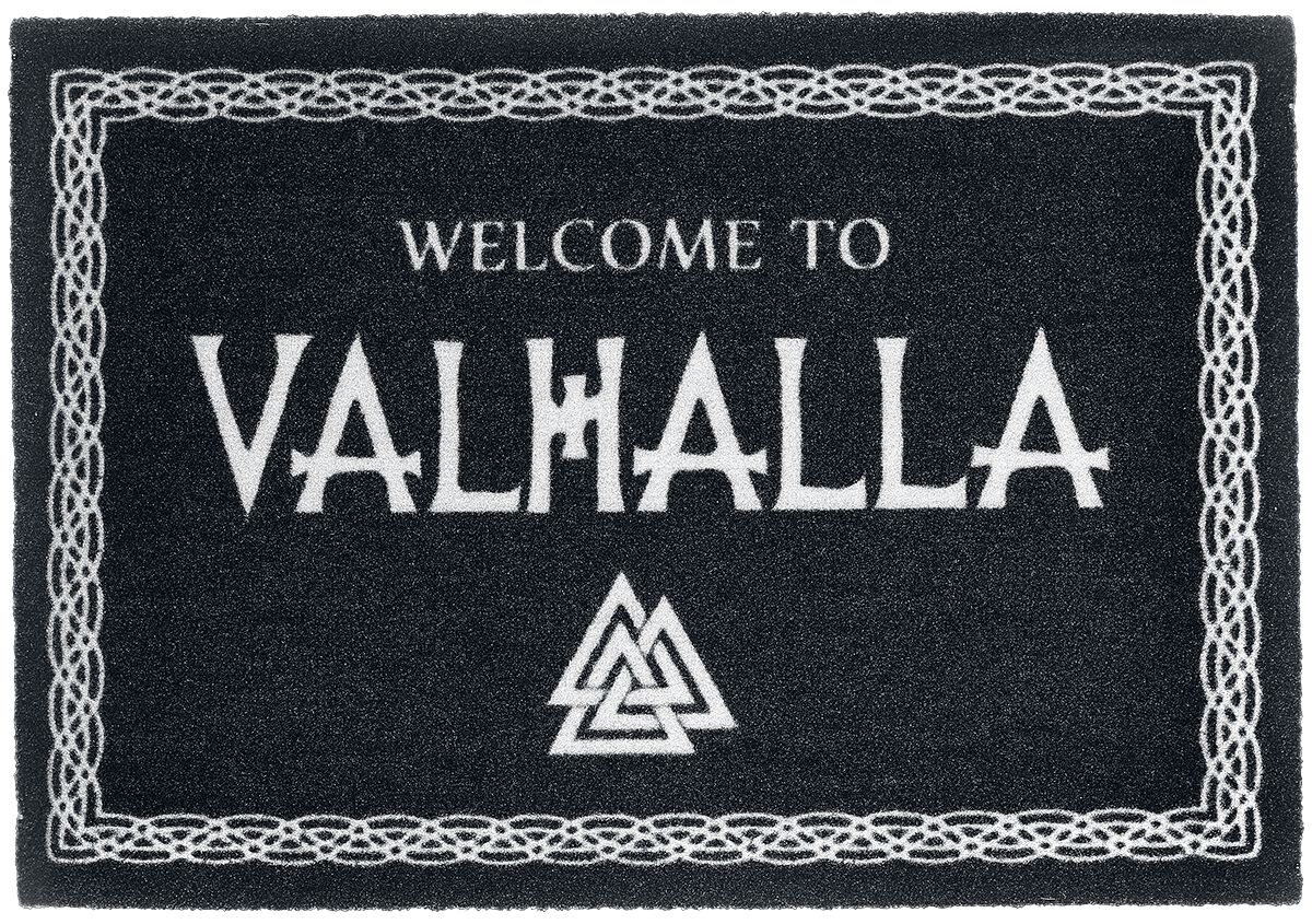 Paillasson Fun de Welcome to Valhalla - - pour Unisexe - noir/blanc