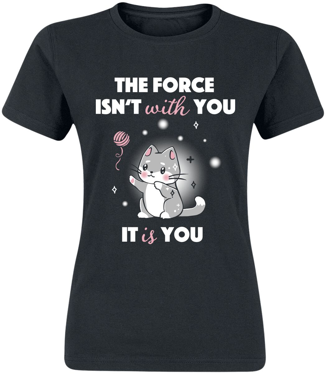 T-Shirt Manches courtes Fun de Tierisch - The Force Is You - S à XXL - pour Femme - noir