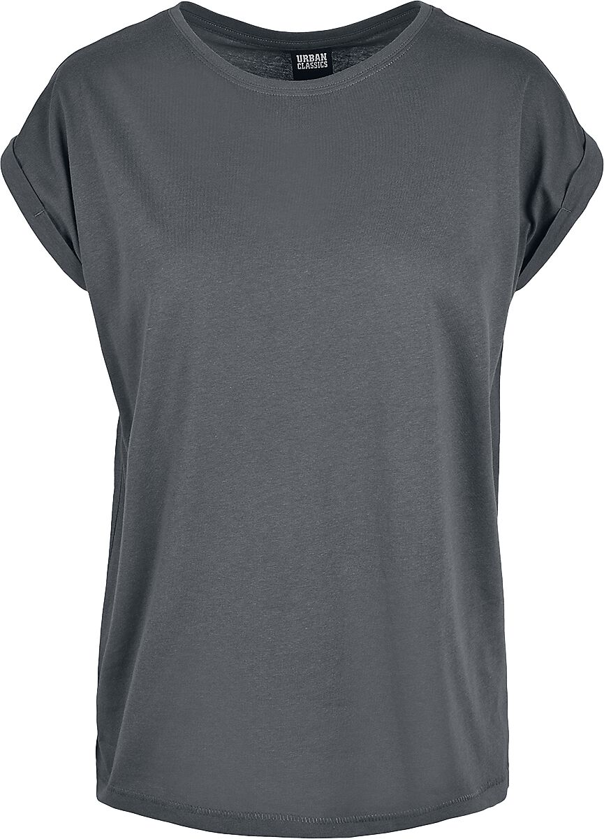 Urban Classics Ladies Extended Shoulder Tee T-Shirt charcoal in S