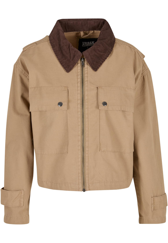 Giacca di mezza stagione  di Urban Classics - Ladies Workwear Cropped Cotton Jacket - Donna - beige