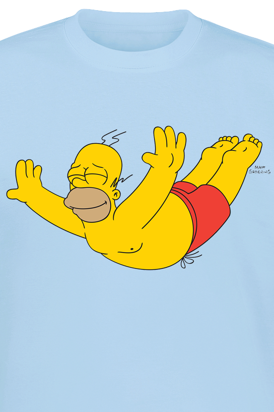 Artikel klicken und genauer betrachten! - Offizieller & Lizenzierter Fanartikel bei EMP Die Simpsons Homer Water Jump T-Shirt für Herren in den Größen S, M, XL, XXL verfügbar.Details:Farbe: blauMuster: UniHauptmaterial: 100% BaumwollePassform: RegularÄrmelform: Normaler ÄrmelÄrmellänge: Kurzer ÄrmelAusschnitt: RundhalsKragenform: Kragenlos | im Online Shop kaufen