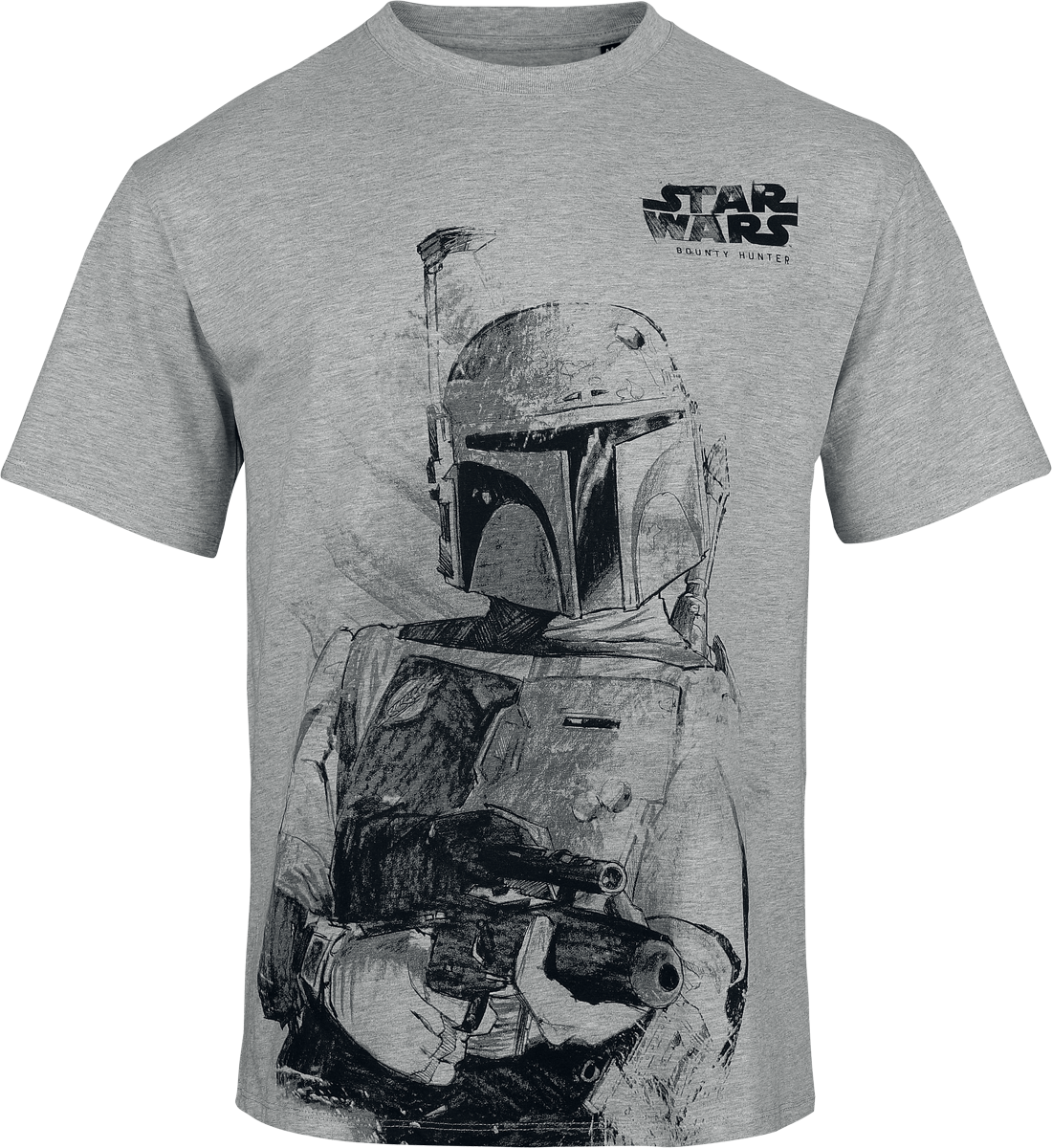 Star Wars Disney T-Shirt - Bounty Hunter - for Men - mottled light grey