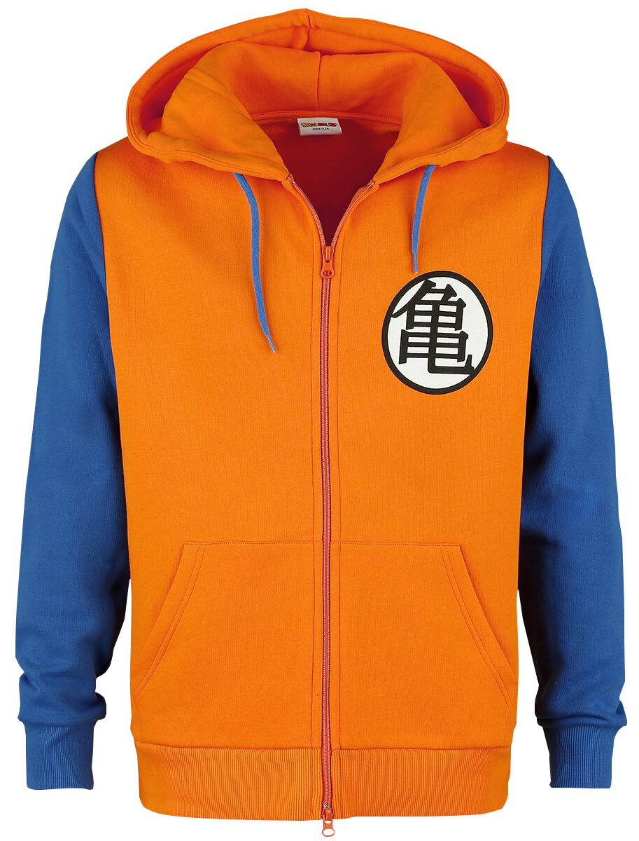 Levně Dragon Ball Z - Cosplay Mikina s kapucí na zip oranžová/modrá