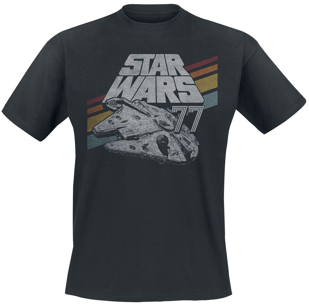 Star Wars T-Shirt - Millenium Falcon - S bis XXL - für Männer - Größe XXL - schwarz  - Lizenzierter Fanartikel
