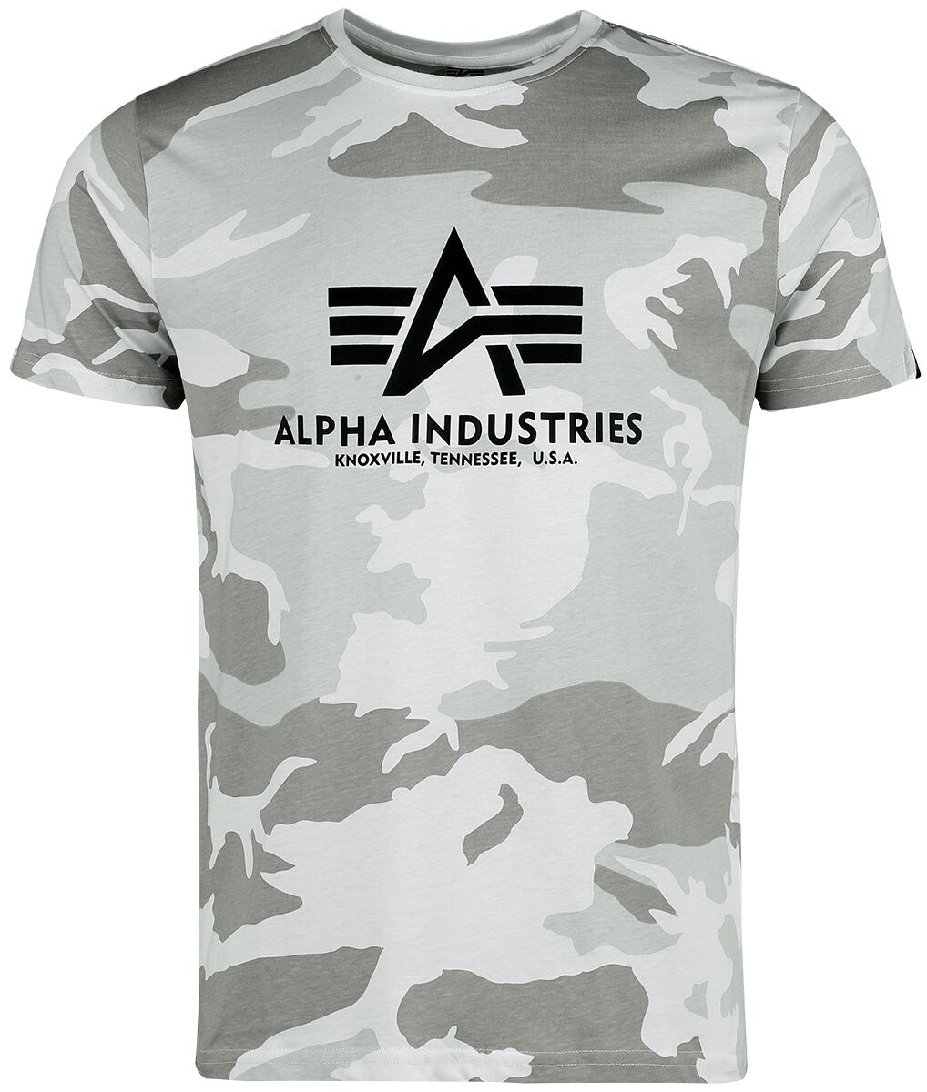 Image of T-Shirt di Alpha Industries - Basic T-shirt camo - S a M - Uomo - bianco