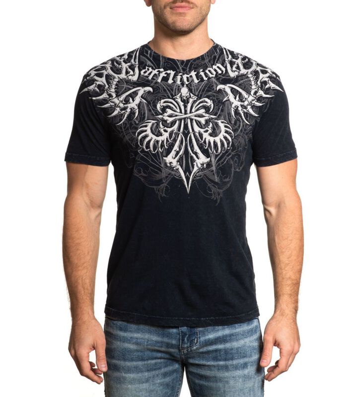 Levně Affliction Skeleton S/S Tee Tričko černá