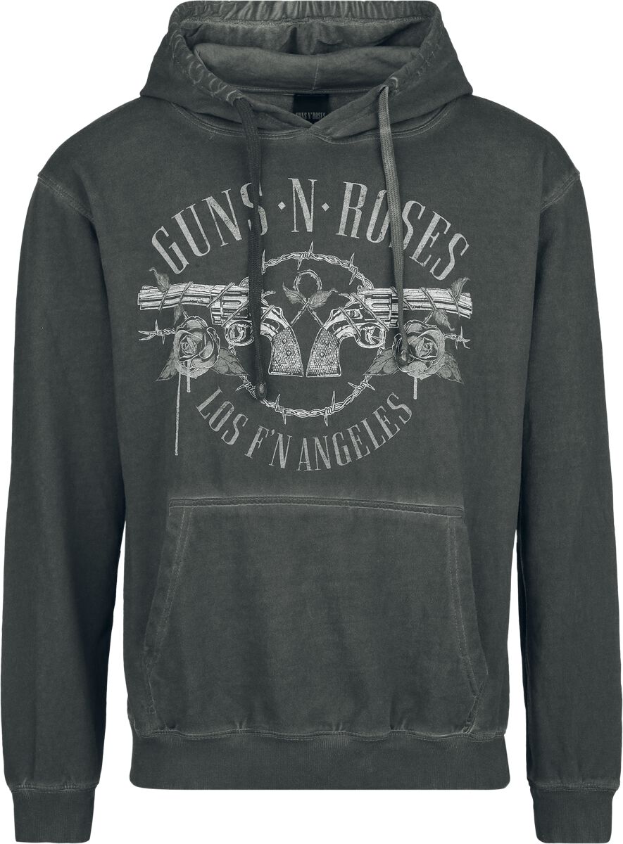 4068143431279 - Guns N Roses Top Hat Skull Kapuzenpullover grau in L