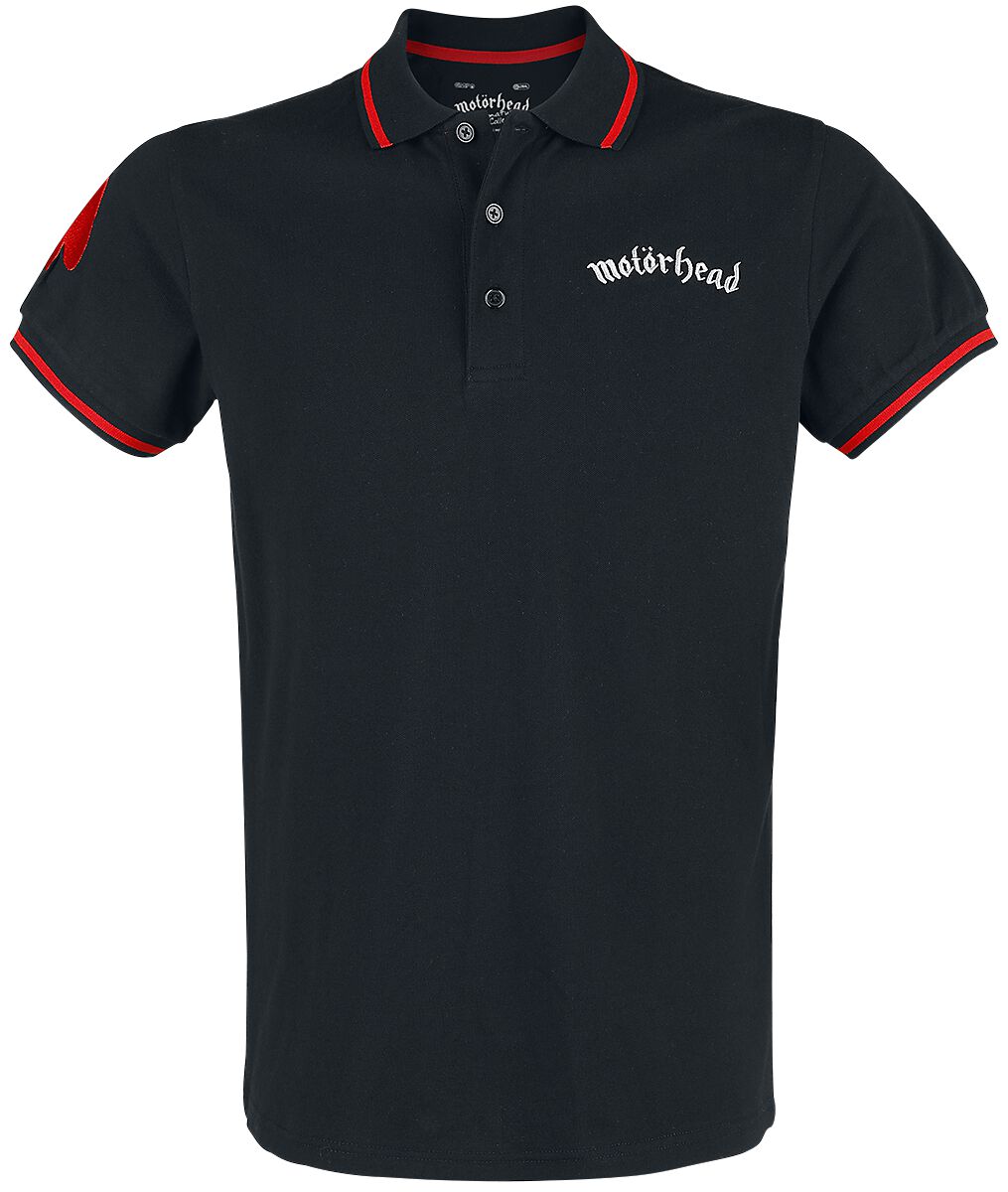 Motörhead Poloshirt - EMP Signature Collection - M bis 3XL - für Männer - Größe L - schwarz/rot  - EMP exklusives Merchandise!