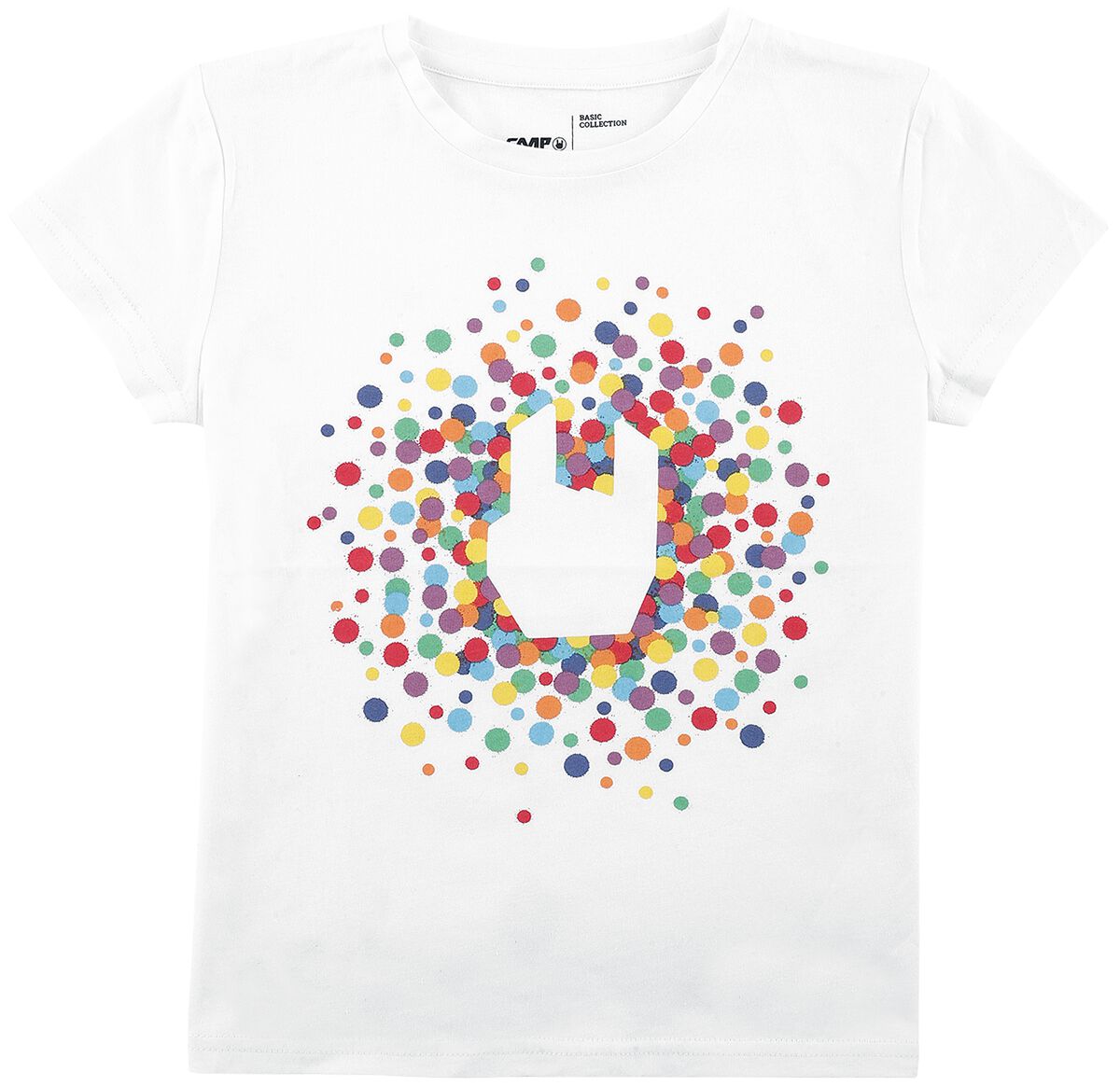 T-shirt de Collection EMP Stage - Kids T-Shirt mit Rockhand - 104 - pour filles & garçonse - blanc