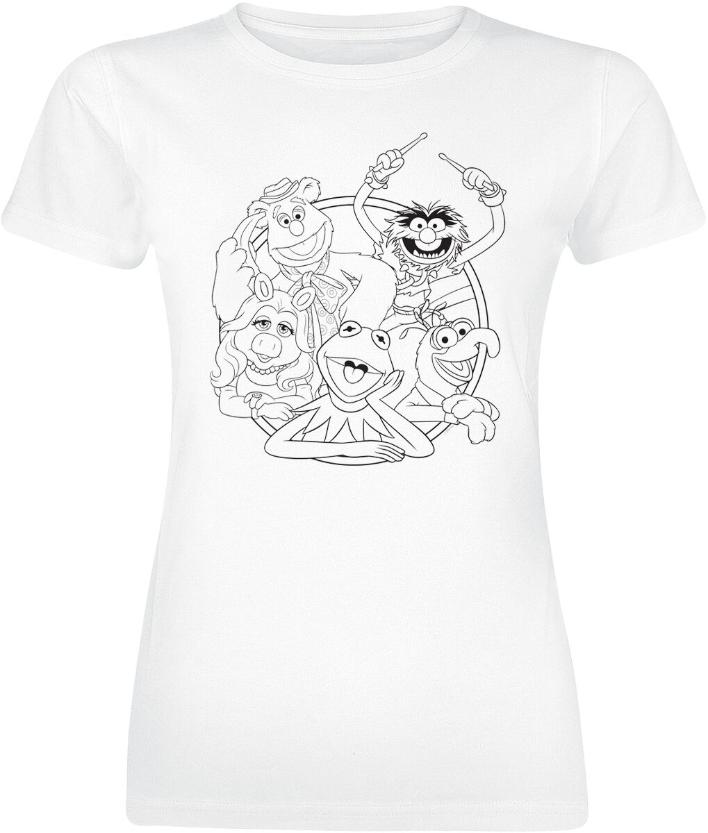 The Muppets Group Line Art T-Shirt white