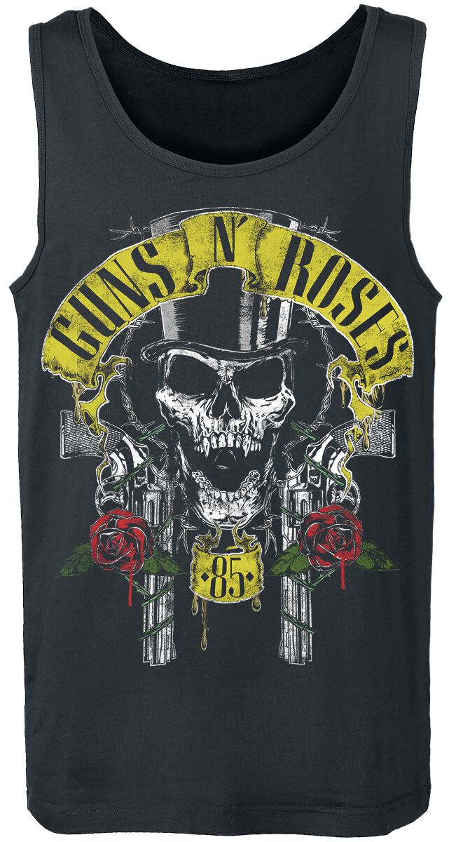 Guns N` Roses Tank-Top - Top Hat - S bis XXL - für Männer - Größe S - schwarz  - Lizenziertes Merchandise!