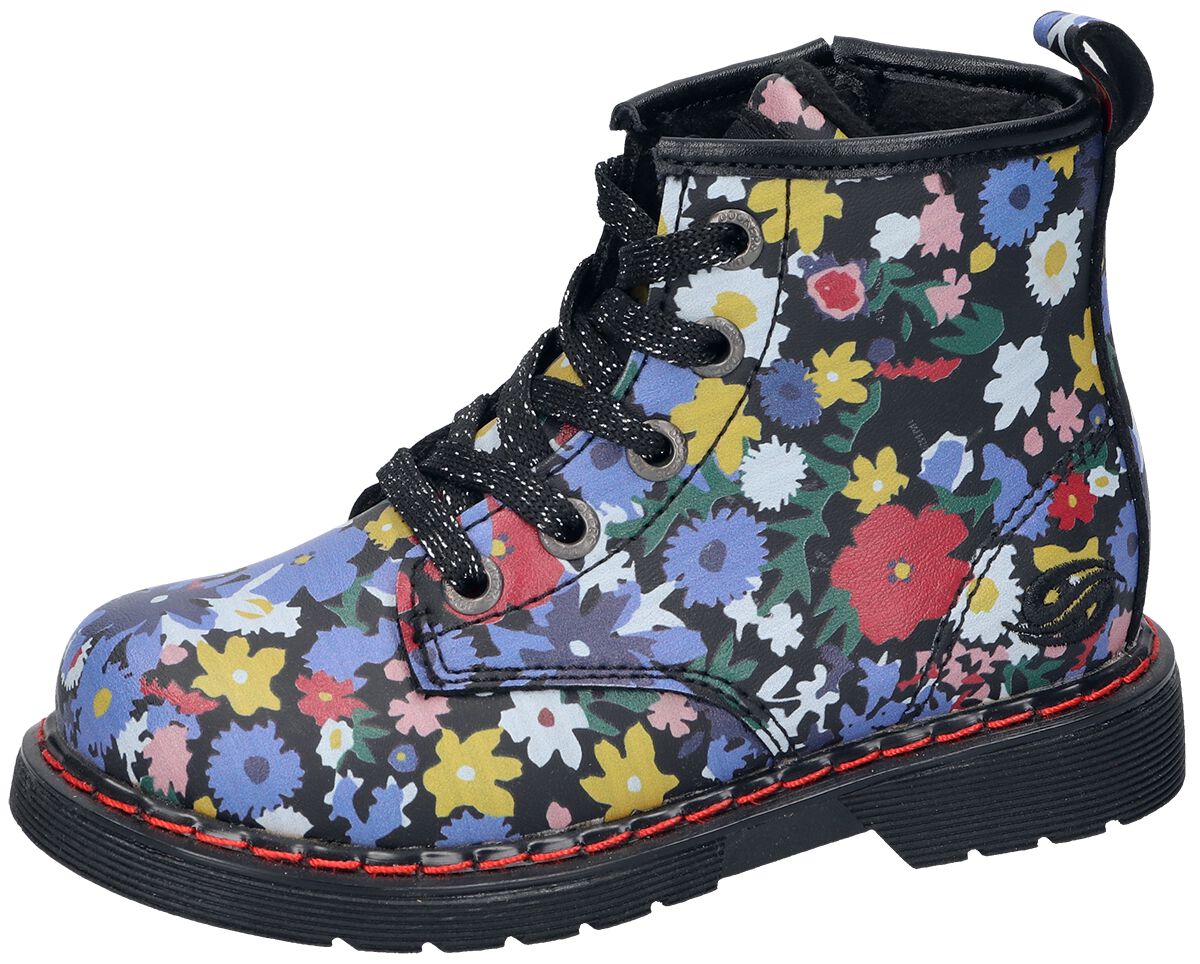 Image of Dockers by Gerli Multicolor Flower Boots Kinderschuhe schwarz/multicolor